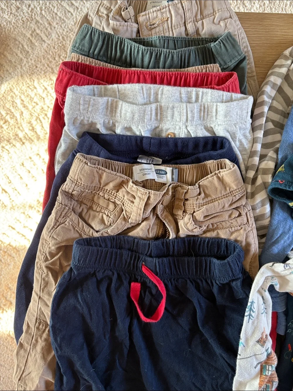 18-24 Boys lot of Pants and Shorts Bundle in Navy, Khaki, Red, Green, Gray